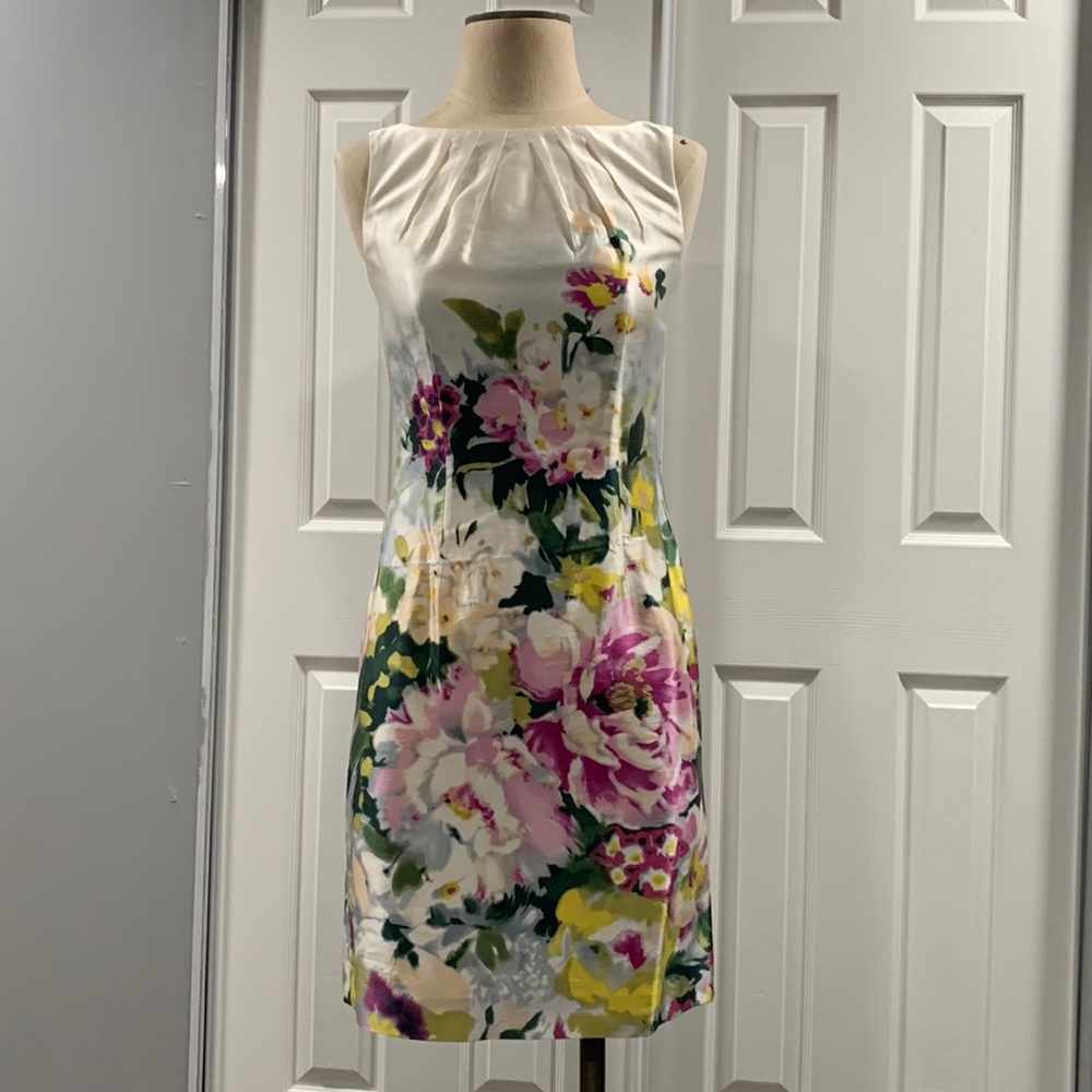 Floral spring bodycon satin dress